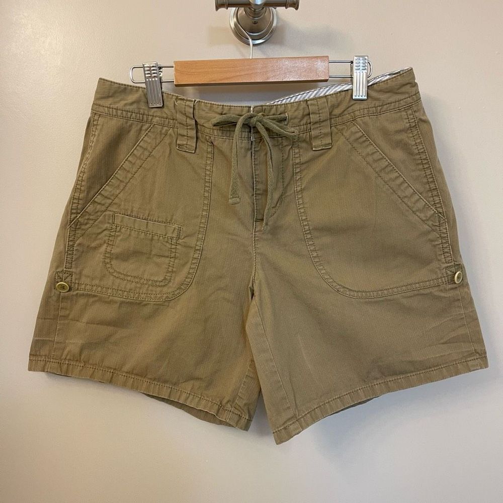 Tommy Hilfiger Women’s Cargo Roll-tab Green Shorts Cotton Sz 6